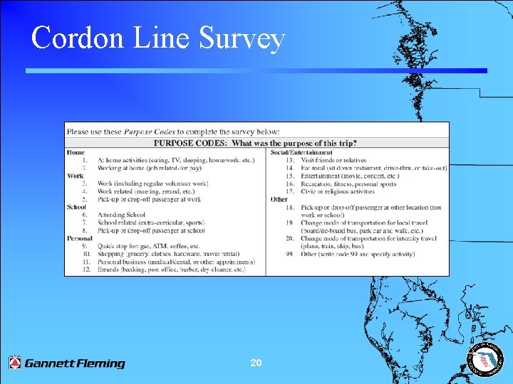 Cordon Line Survey 20 