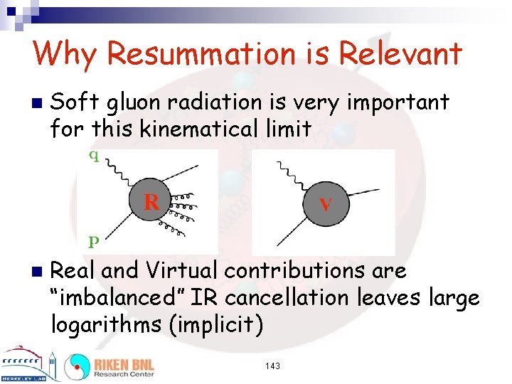 Why Resummation is Relevant n n Soft gluon radiation is very important for this