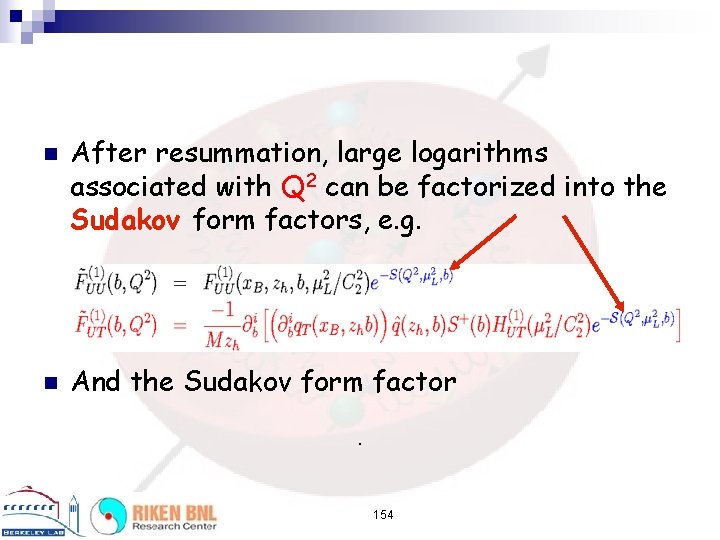 n n After resummation, large logarithms associated with Q 2 can be factorized into