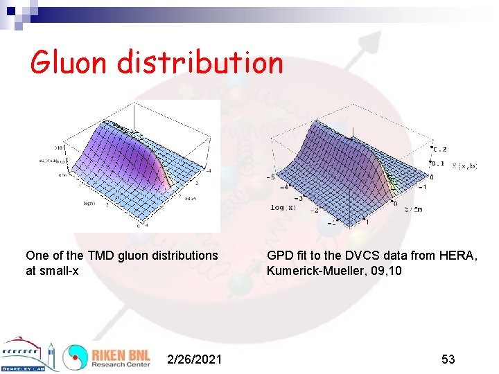 Gluon distribution One of the TMD gluon distributions at small-x 2/26/2021 GPD fit to