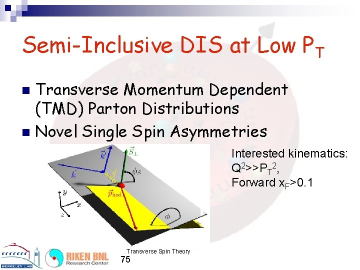 Semi-Inclusive DIS at Low PT Transverse Momentum Dependent (TMD) Parton Distributions n Novel Single