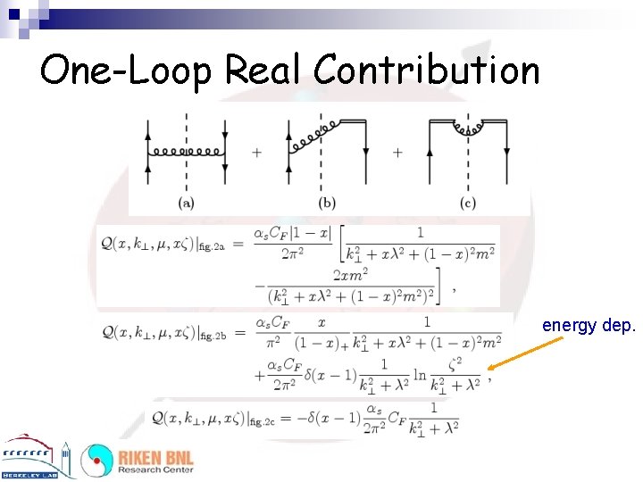 One-Loop Real Contribution energy dep. 