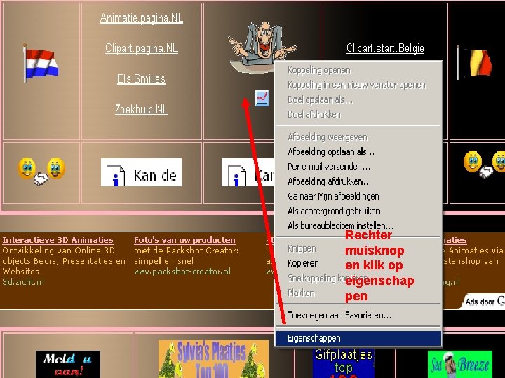 Rechter muisknop en klik op eigenschap pen 