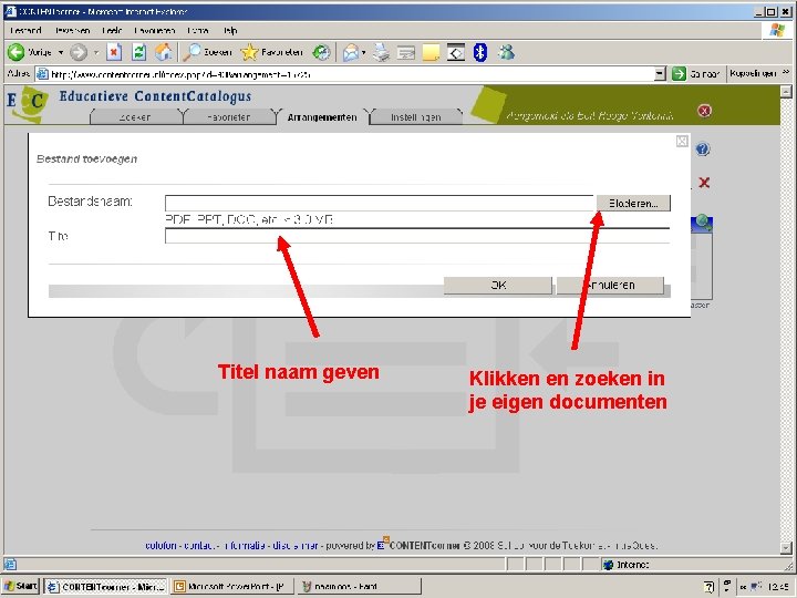 Titel naam geven Klikken en zoeken in je eigen documenten 