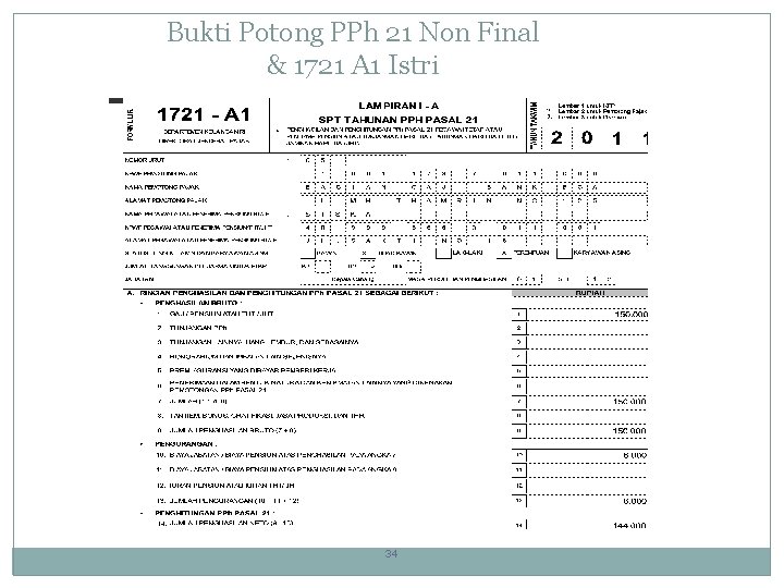 Bukti Potong PPh 21 Non Final & 1721 A 1 Istri 34 