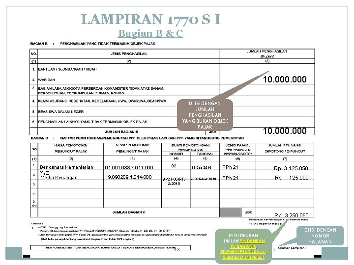 LAMPIRAN 1770 S I Bagian B & C 10. 000 DI ISI DENGAN JUMLAH