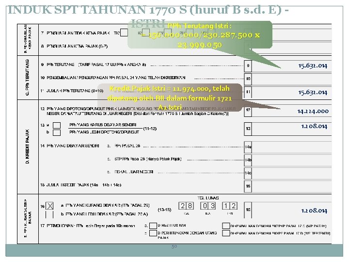 INDUK SPT TAHUNAN 1770 S (huruf B s. d. E) ISTRI PPh Terutang Istri