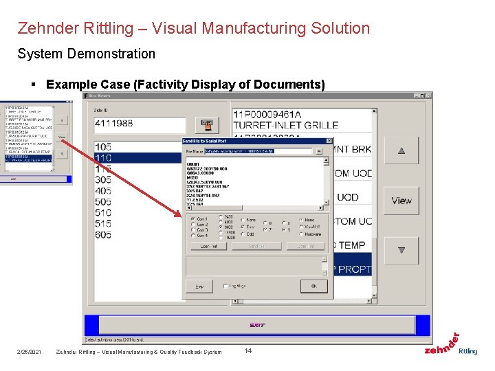 Zehnder Rittling – Visual Manufacturing Solution System Demonstration § Example Case (Factivity Display of