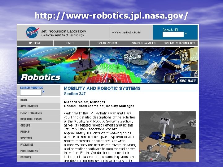 http: //www-robotics. jpl. nasa. gov/ 