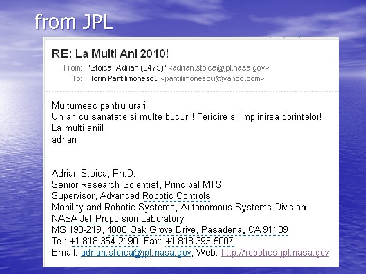  from JPL 
