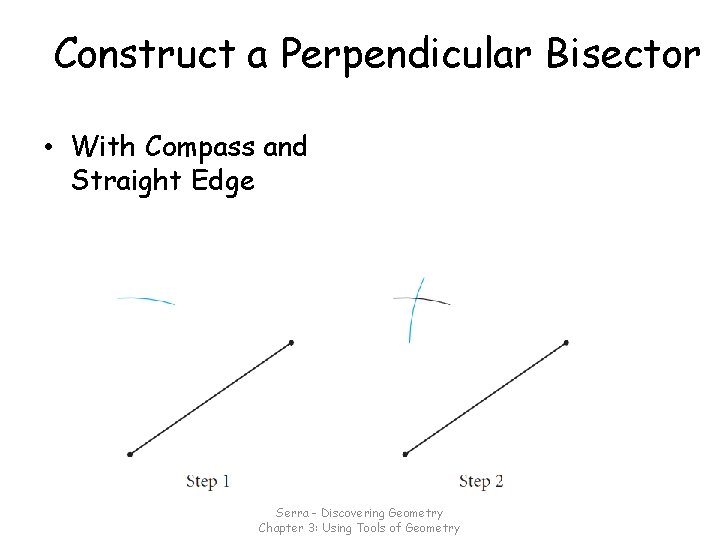 Construct a Perpendicular Bisector • With Compass and Straight Edge Serra - Discovering Geometry