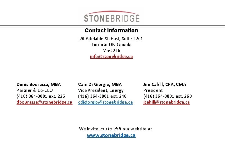 Contact Information 20 Adelaide St. East, Suite 1201 Toronto ON Canada M 5 C