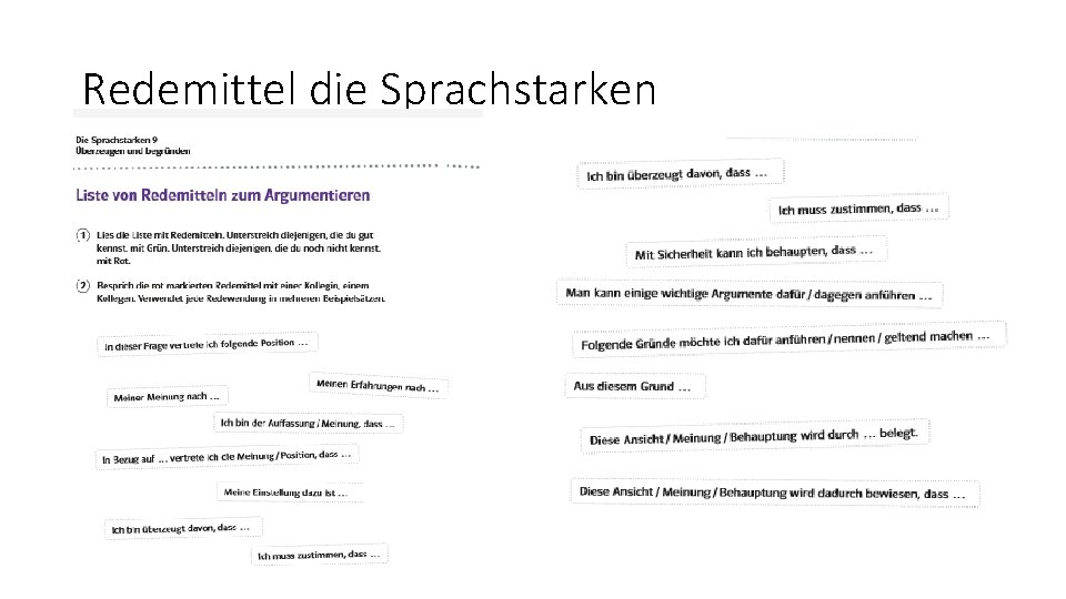 Redemittel die Sprachstarken 