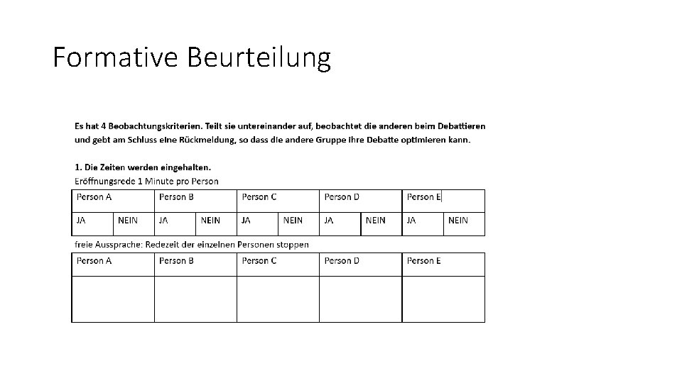 Formative Beurteilung 