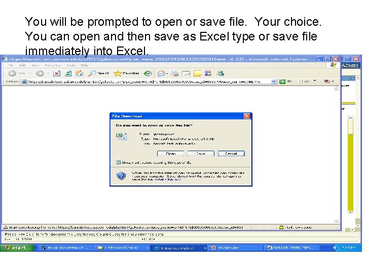 You will be prompted to open or save file. Your choice. You can open