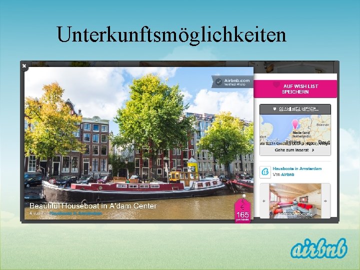 Unterkunftsmöglichkeiten 