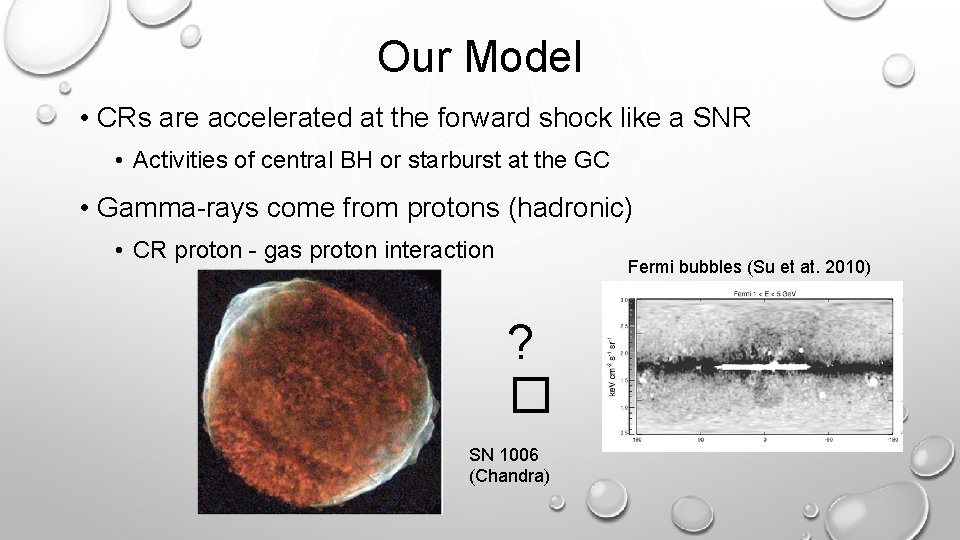 Our Model • CRs are accelerated at the forward shock like a SNR •