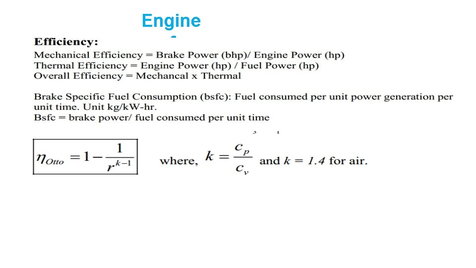 Engine performance 
