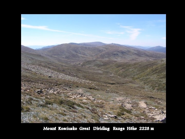 Mount Kosciusko Great Dividing Range Höhe 2228 m 