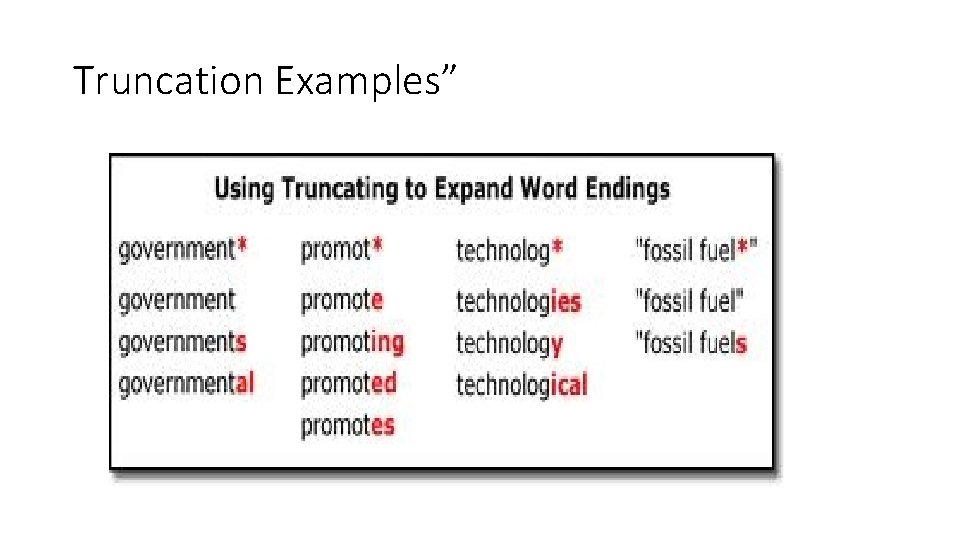 Truncation Examples” 