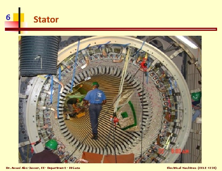 6 Stator Dr. Assad Abu-Jasser, EE- Department - IUGaza Electrical Machines (EELE 4350) 