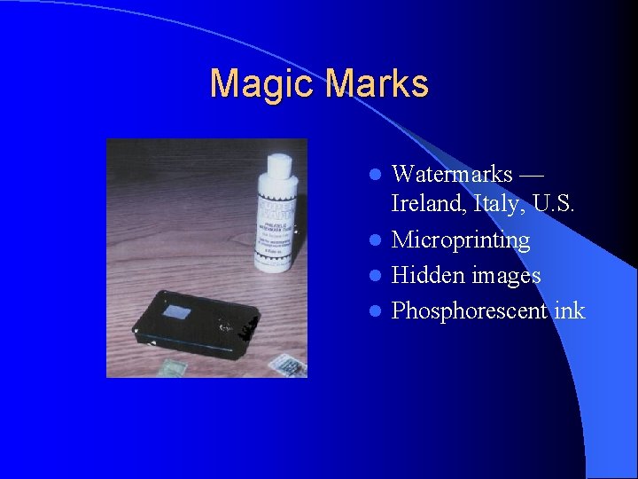 Magic Marks Watermarks — Ireland, Italy, U. S. l Microprinting l Hidden images l