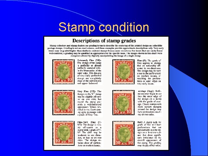 Stamp condition 