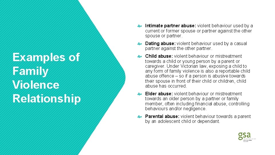  Intimate partner abuse: violent behaviour used by a current or former spouse or