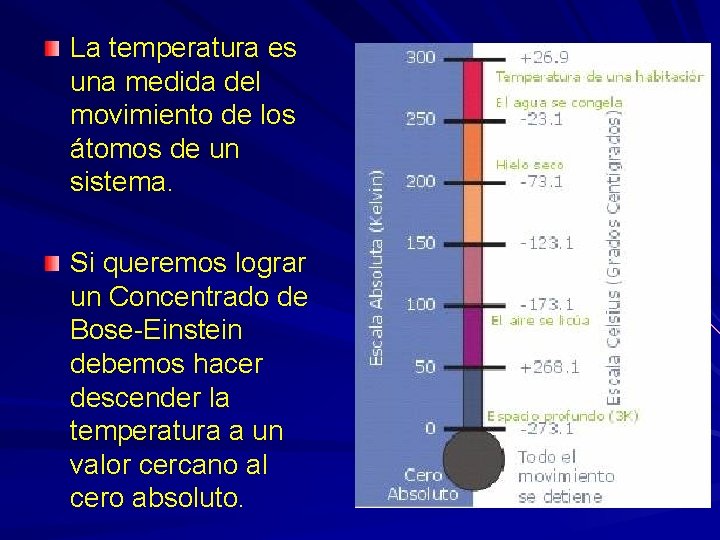 La temperatura es una medida del movimiento de los átomos de un sistema. Si