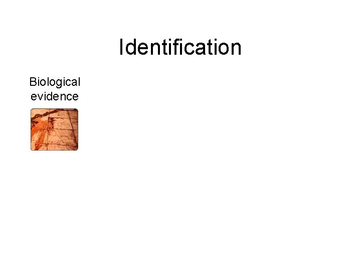 Identification Biological evidence 