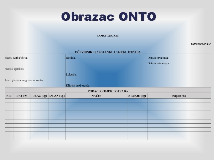 Obrazac ONTO 