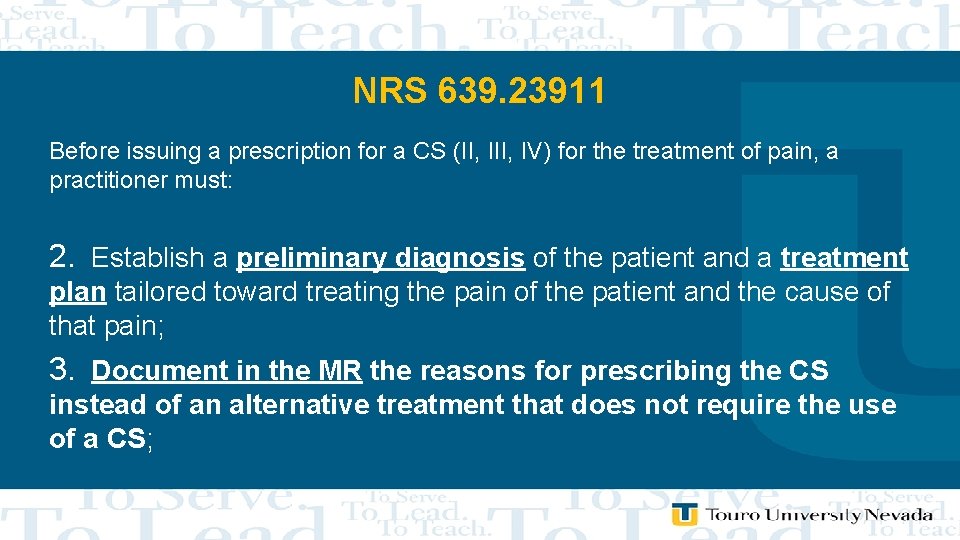 NRS 639. 23911 Before issuing a prescription for a CS (II, IV) for the