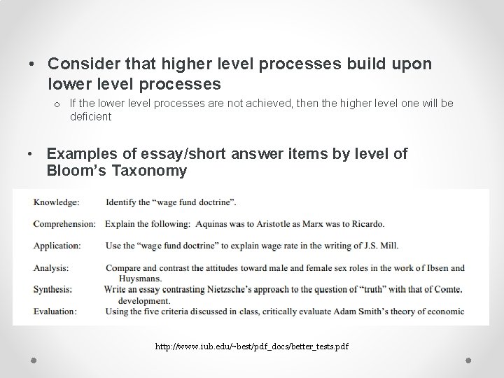  • Consider that higher level processes build upon lower level processes o If