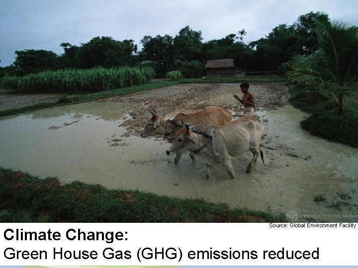 Source: Global Environment Facility Climate Change: Green House Gas (GHG) emissions reduced 