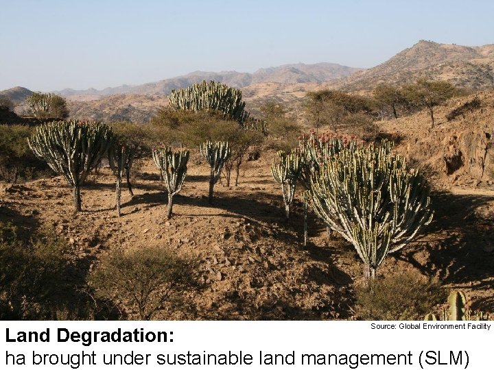 Source: Global Environment Facility Land Degradation: ha brought under sustainable land management (SLM) 