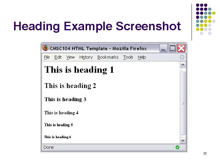 Heading Example Screenshot 22 