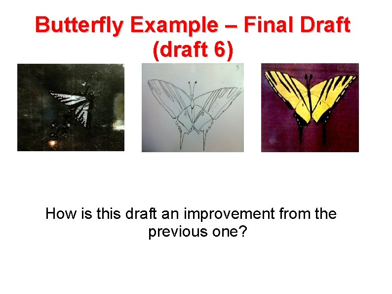 Butterfly Example – Final Draft (draft 6) How is this draft an improvement from