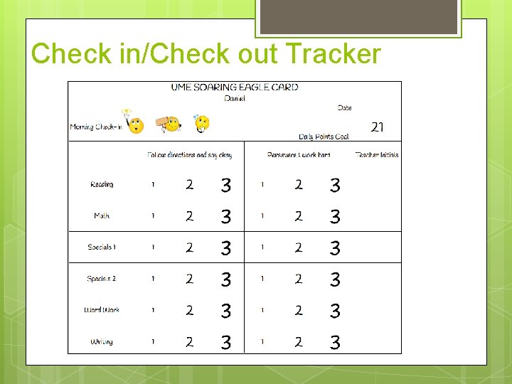 Check in/Check out Tracker 