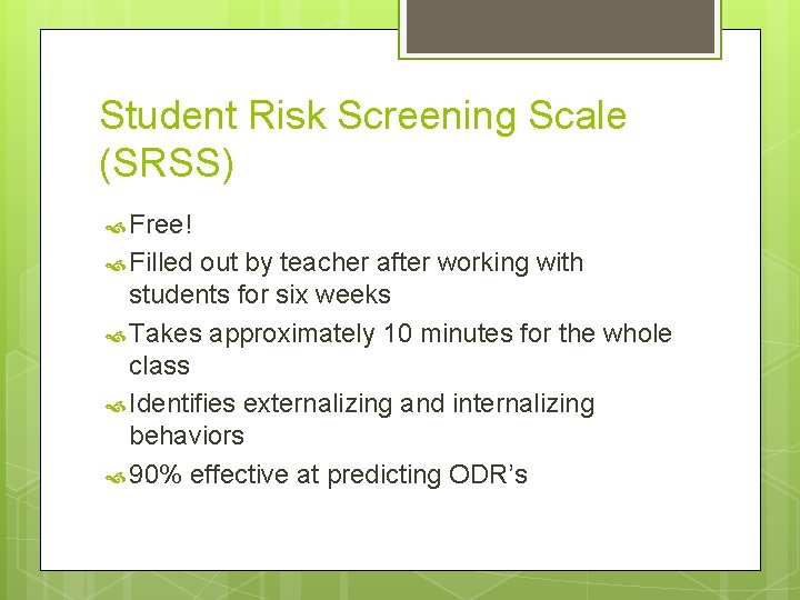 Student Risk Screening Scale (SRSS) Free! Filled out by teacher after working with students