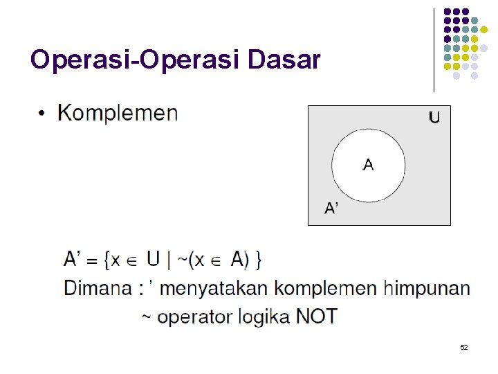 Operasi-Operasi Dasar 52 