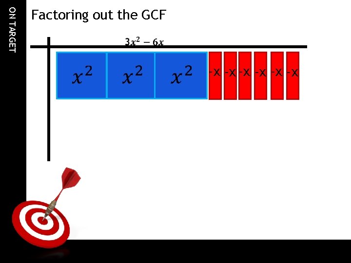 ON TARGET Factoring out the GCF -x -x -x 
