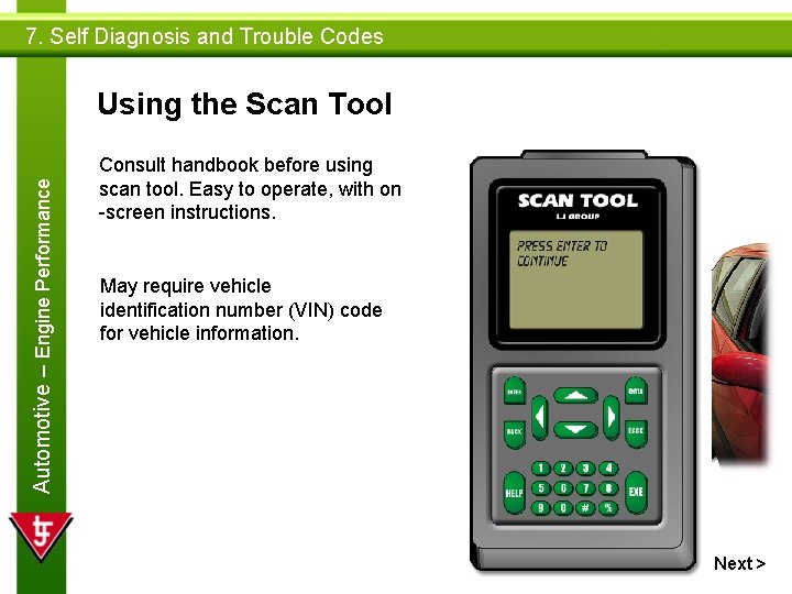 7. Self Diagnosis and Trouble Codes Automotive – Engine Performance Using the Scan Tool