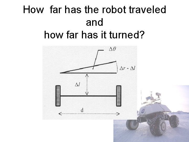 How far has the robot traveled and how far has it turned? 
