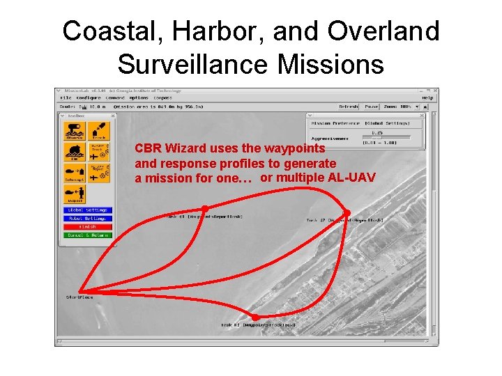 Coastal, Harbor, and Overland Surveillance Missions CBR Wizard uses the waypoints and response profiles