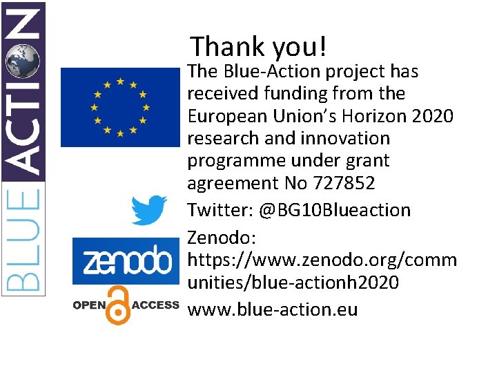 Thank you! The Blue-Action project has received funding from the European Union’s Horizon 2020