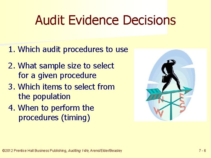 Audit Evidence Decisions 1. Which audit procedures to use 2. What sample size to