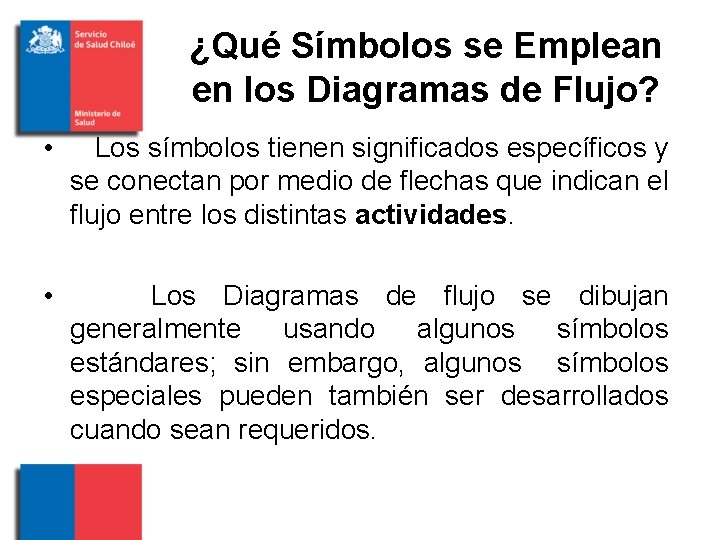 ¿Qué Símbolos se Emplean en los Diagramas de Flujo? • Los símbolos tienen significados