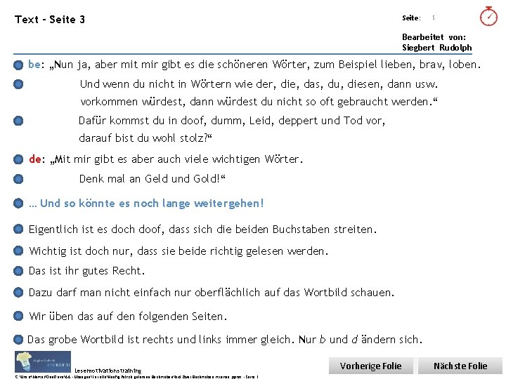 Übungsart: Text - Seite 3 Seite: 5 Bearbeitet von: Siegbert Rudolph be: „Nun ja,