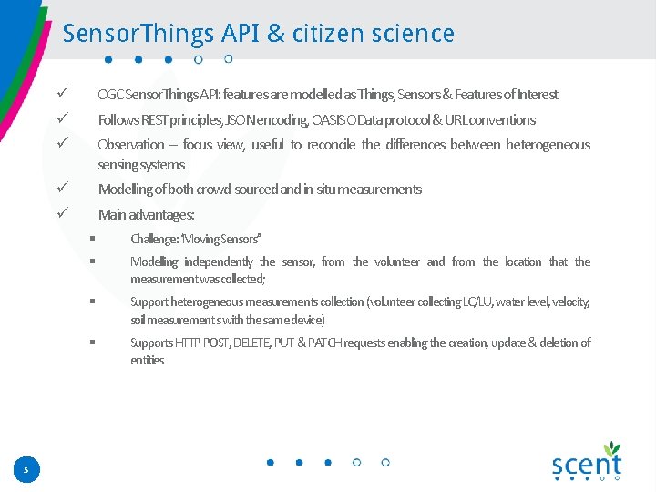 Sensor. Things API & citizen science 5 ü ü ü OGC Sensor. Things API: