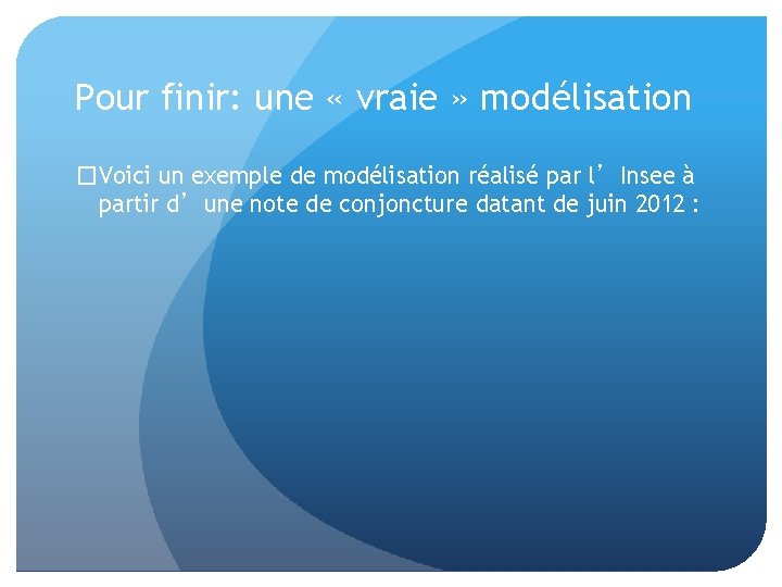 Pour finir: une « vraie » modélisation �Voici un exemple de modélisation réalisé par